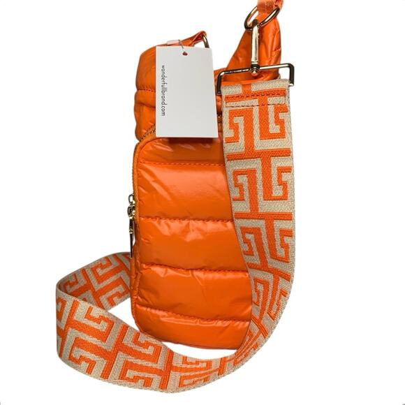 NWT WanderFull HydroBag Puffer Crossbody Water Bottle Bag Clementine Orange NEW - Picture 13 of 14